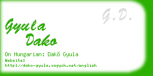 gyula dako business card